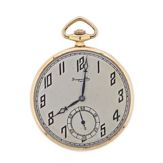 Art Nouveau IWC 14k Gold Pocket Watch 