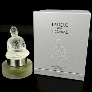 Boxed Lalique 3.3 fl. oz Pour Homme Eau de Parfum Buddah Bottle.