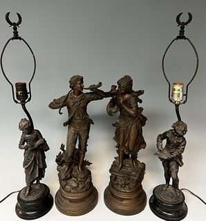 Four Spelter Figures