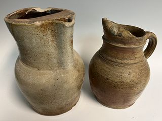 Two Stoneware Pitchers