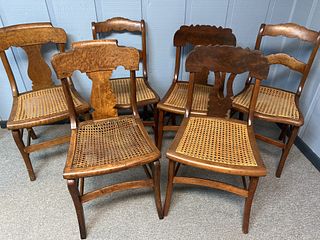 Six Cane Seat Chairs