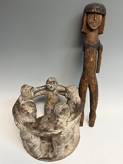 Tribal Figure and Pottery