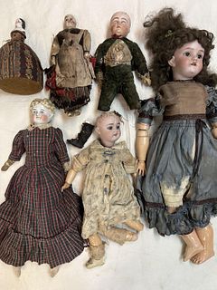 Six Antique Dolls