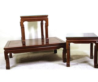 SET OF THREE ROSEWOOD TABLES