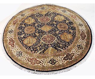 ROUND HAND-KNOTTED PERSIAN RUG