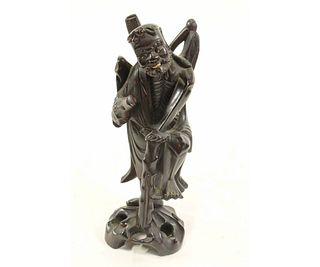 CHINESE ROSEWOOD CARVED FIGURINE