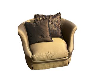 MARGE CARSON SILK UPHOLSTERED CLUB CHAIR