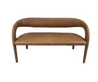 TWO SEAT LEATHER BENCH