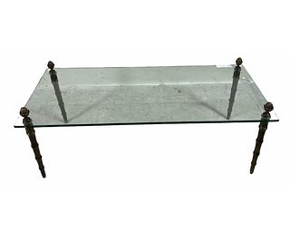 CONTEMPORARY GLASS TOP COFFEE TABLE
