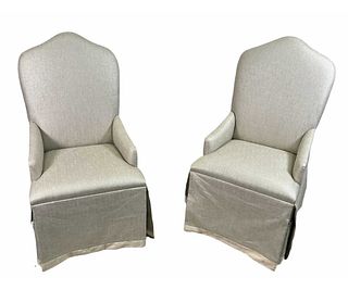 PAIR OF CUSTOM UPHOLSTERED ARMCHAIRS