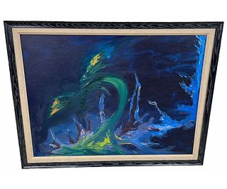FRAMED ABSTRACT OIL PAINTING