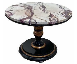FAUX MARBLE TOP OCCASIONAL TABLE