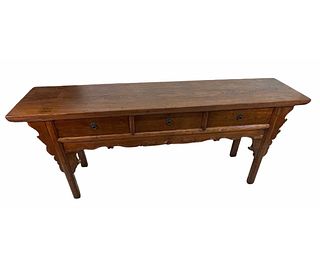 LATE 18th CENTURY CHINESE TABLE WITH THREE DRAWERS