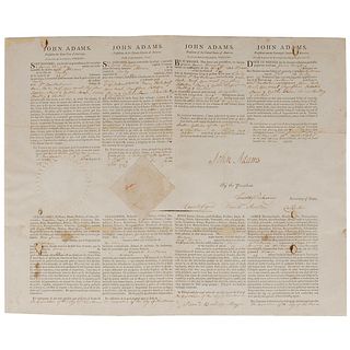 John Adams Document Signed as President