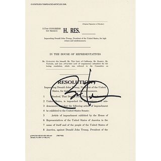 Barack Obama Signed Mock Impeachment Resolution