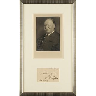 William H. Taft Signed White House Card as President