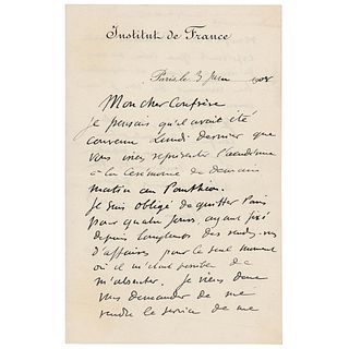 Henri Becquerel Autograph Letter Signed