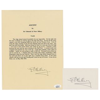 Edmund Hillary (2) Signed Items
