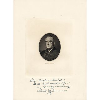 Fred M. Vinson Signed Engraving