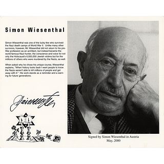 Simon Wiesenthal Signed Photograph