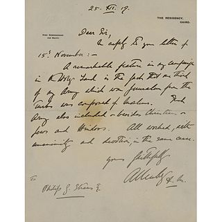 Edmund Allenby Autograph Letter Signed