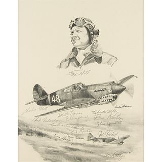 Flying Tigers Multi-Signed Print
