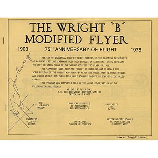 Neil Armstrong Signed Wright &#39;B&#39; Modified Flyer Booklet