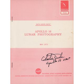 Charlie Duke Signed Apollo 16 Lunar Photography Manual