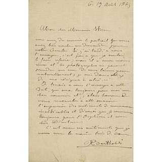 Frederic Auguste Bartholdi Autograph Letter Signed