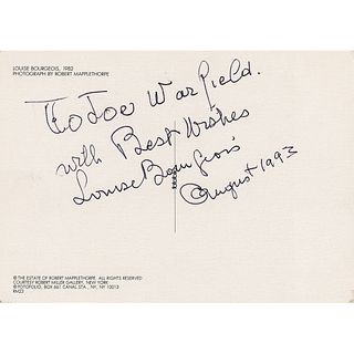 Louise Bourgeois Signed Postcard