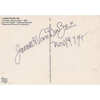 James Van Der Zee Signed Postcard