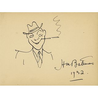 H. M. Bateman Signed Sketch