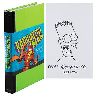 Matt Groening Signed Sketch in Book