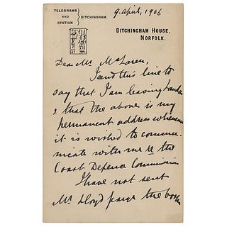 H. Rider Haggard Autograph Letter Signed