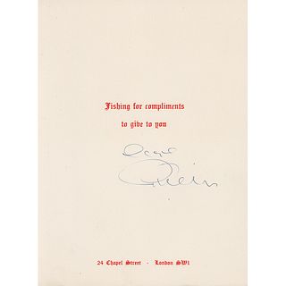 Beatles: Brian Epstein Signed Greeting Card