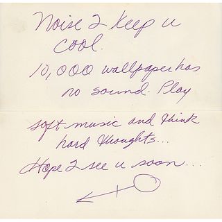 Prince Greeting Card with Autograph Letter Signed