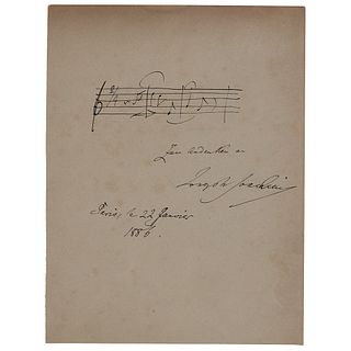 Joseph Joachim Autograph Musical Quotation Signed