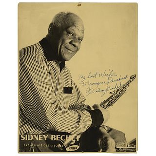 Sidney Bechet Signed Oversized Photograph