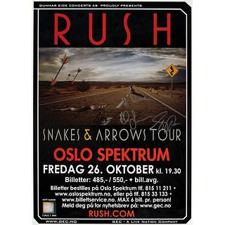 Rush Signed 2007 Tour Poster