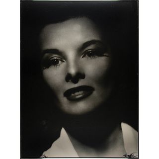 George Hurrell Signed Oversized Print of Katharine Hepburn