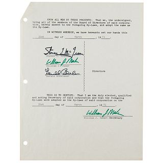 Steve McQueen Document Signed