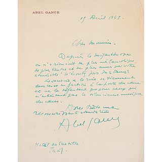 Abel Gance Autograph Letter Signed