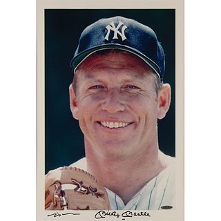 Mickey Mantle and Neil Leifer Signed Photographic Print