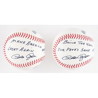 Pete Rose (2) Signed Baseballs