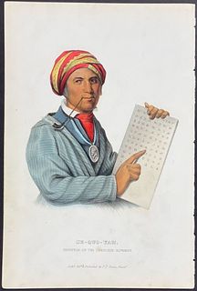 McKenney & Hall - Se-Quo-Yah, Inventor of the Cherokee Alphabet