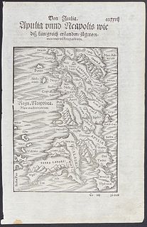 Munster, pub. 1564 - Map of Naples, Italy