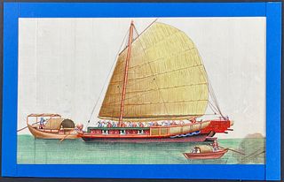 Original Chinese Watercolor - Ships