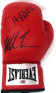 Mike Tyson & Evander Holyfield Signed Everlast Boxing Glove (Steiner)