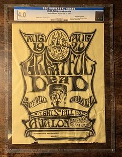 1966 FD 22 Grateful Dead Avalon Ballroom Handbill CGC 4.0 Frankenstein Iconic
