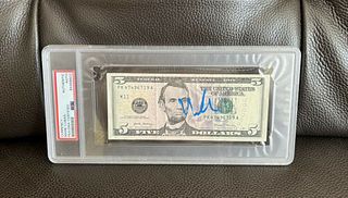 Mark Cuban Signed $5 Bill Money Currency Psa/Dna Slabbed